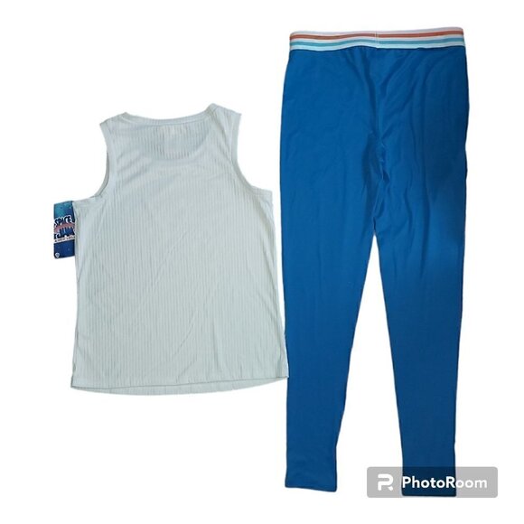 Nwot Youth Space Jam White Tank & Blue Pant Set Large - Picture 2 of 13